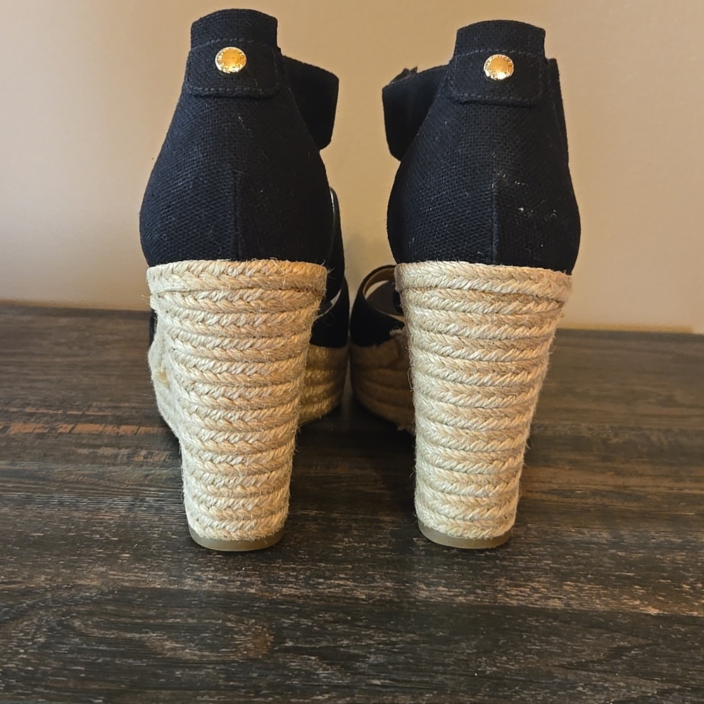 Michael Kors Black Damita Wedge with Gold Zipper - Picture 3 of 5
